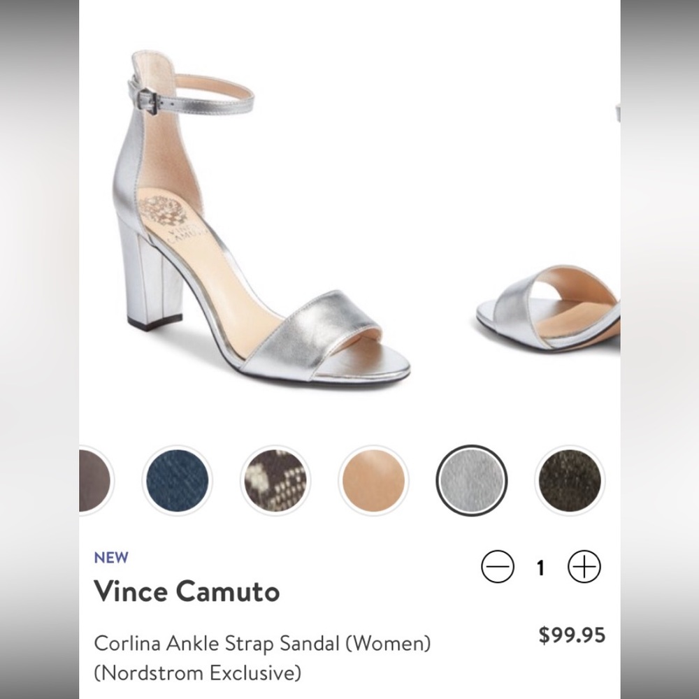 Silver heels with ankle strap - Vince Camuto
